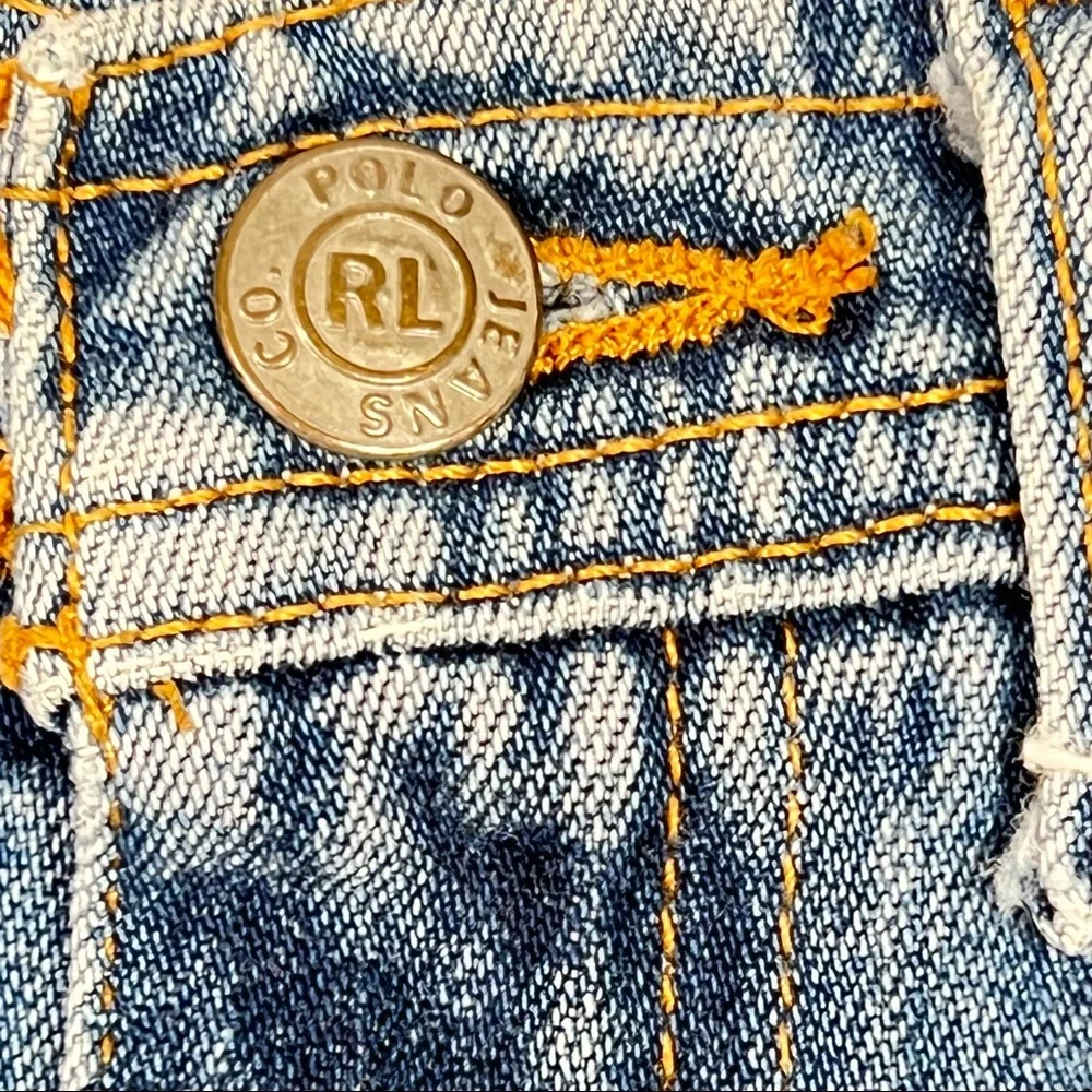 Ralph Lauren Polo Jeans Co. Flap Pocket Denim Fly Front Mini Skirt Size 8